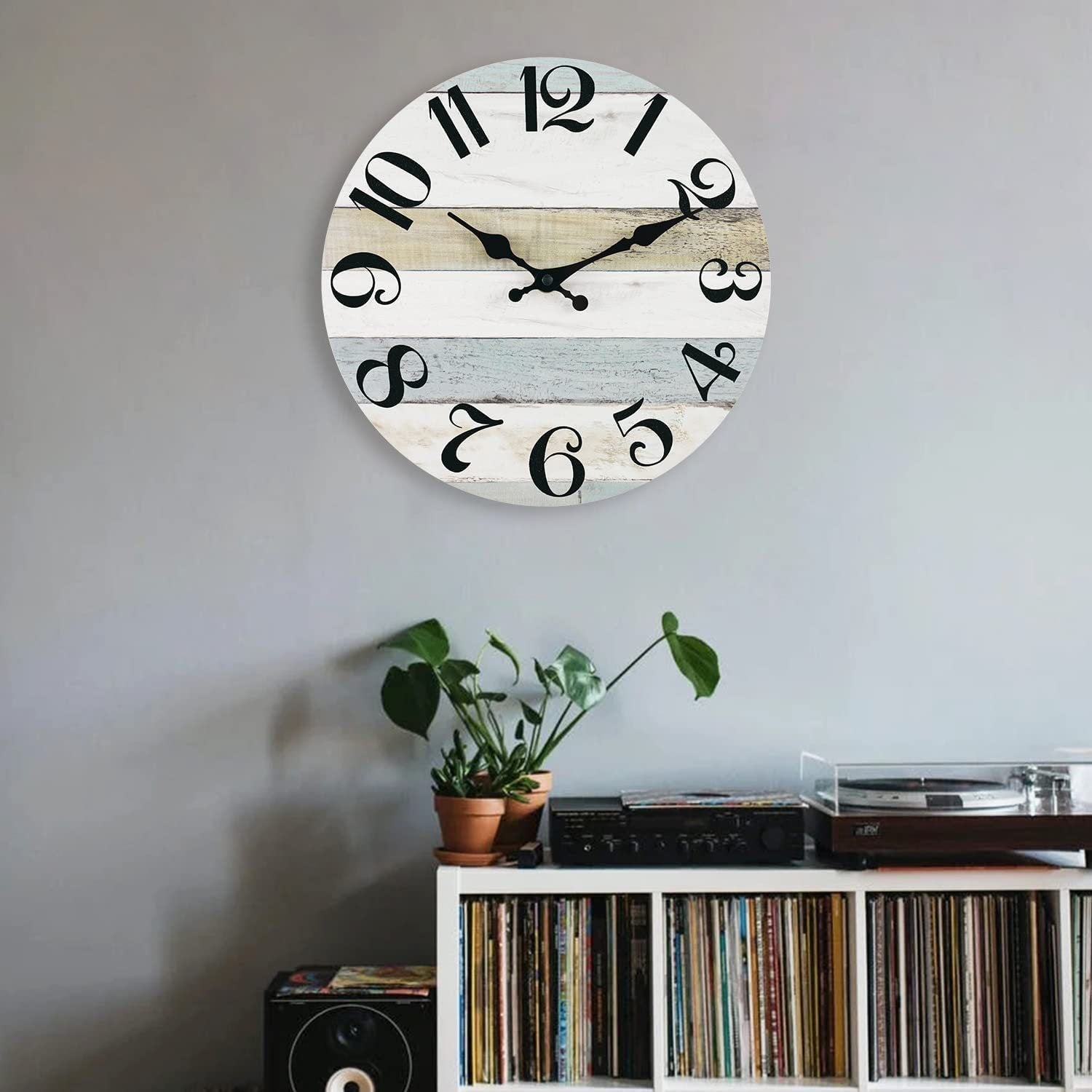 Rustic Wooden Wall Clock - Multi - colour - Wall Clocks