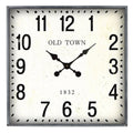 Square Iron Wall Clock - Rustic Cream - Wall Clocks