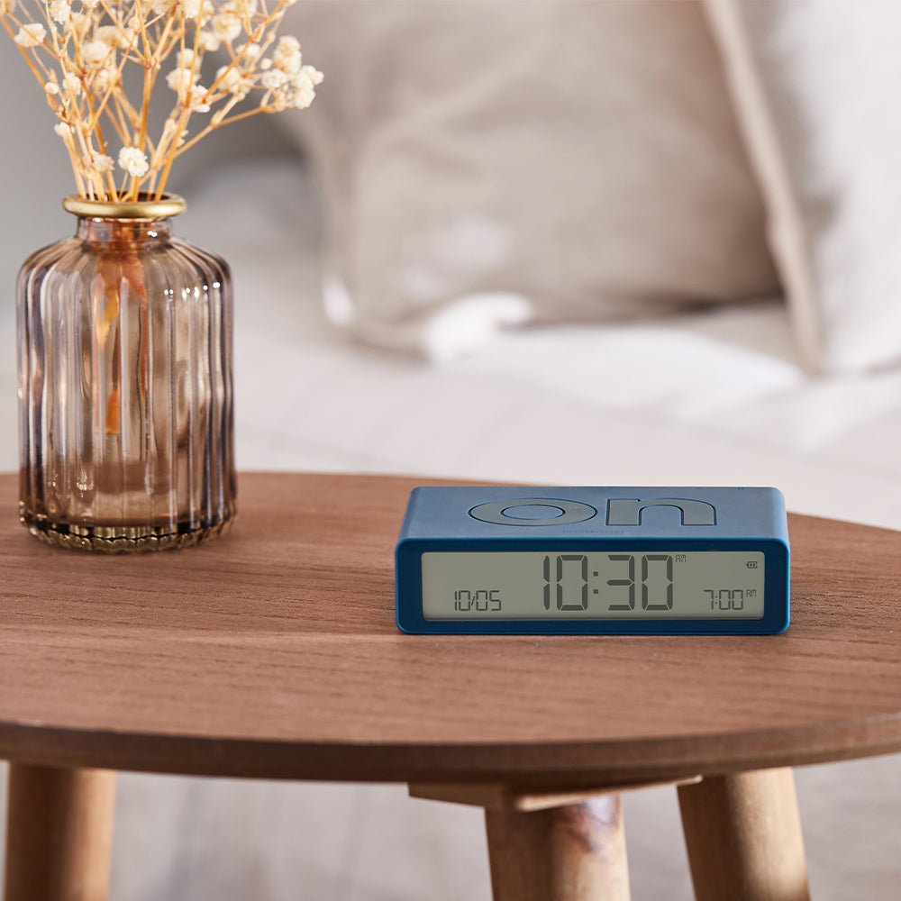 Lexon Flip Classic Reversible Alarm Clock - Blue - Desk Alarms