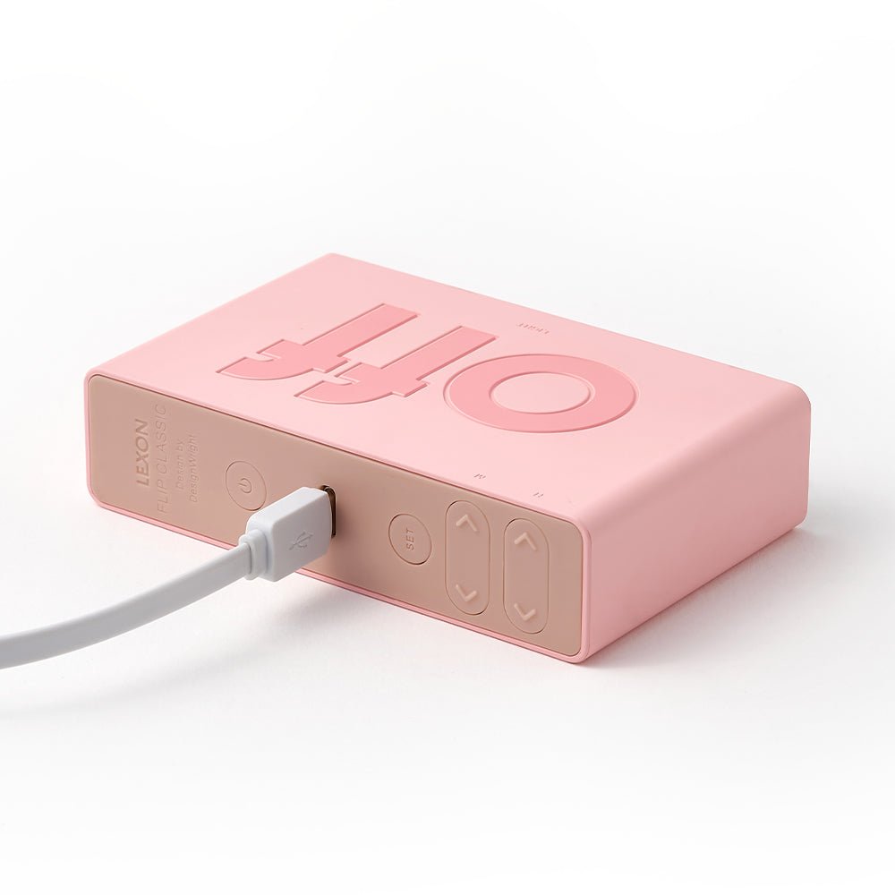 Lexon Flip Classic Reversible Alarm Clock - Pink - Desk Alarms