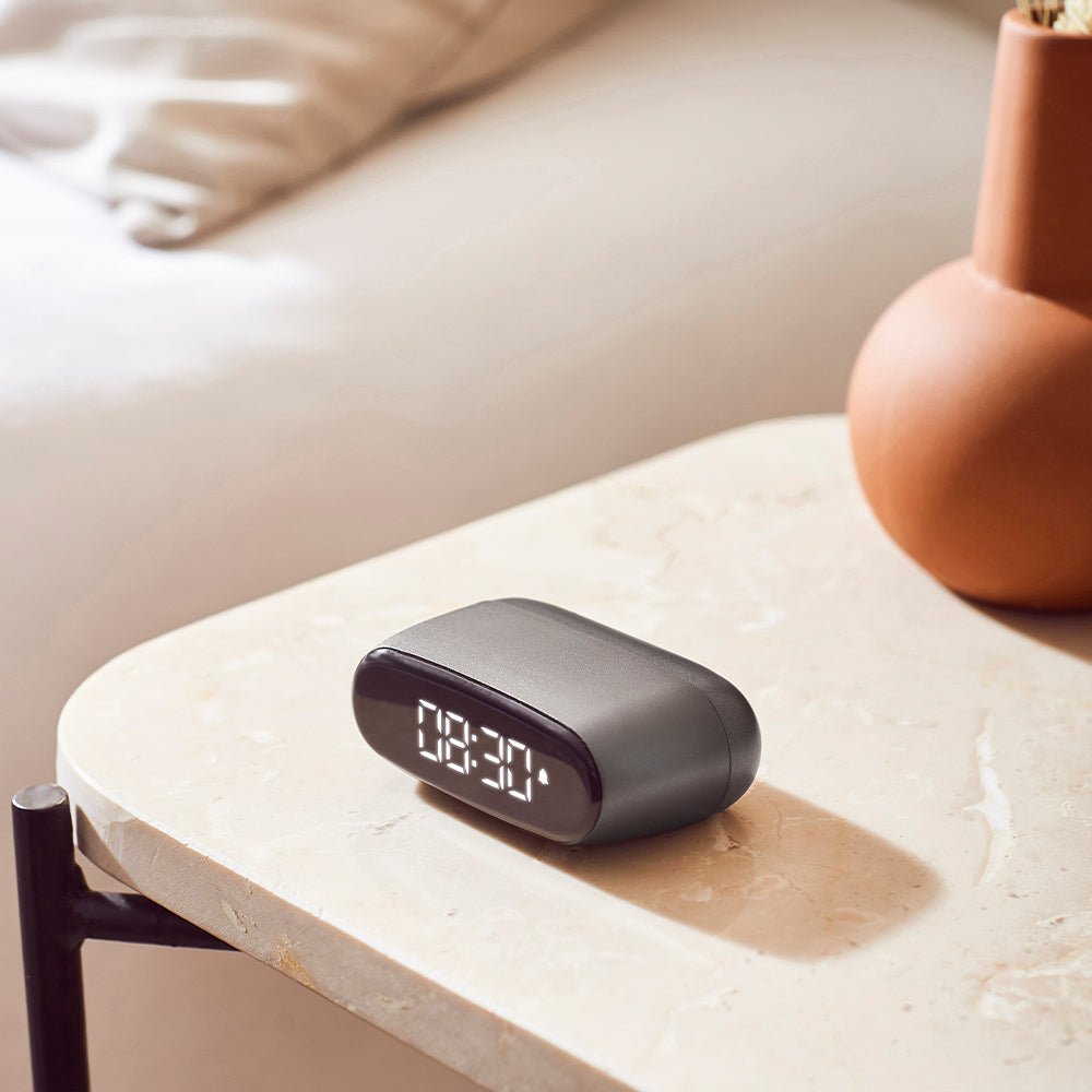 Lexon Minut Mini Alarm Clock - Gunmetal - Alarm Clocks