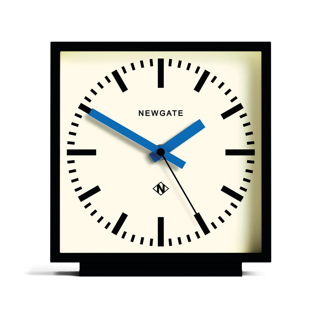 Newgate Amp Mantel Clock - Black (Blue Hands) - Desk and Shelf Clock