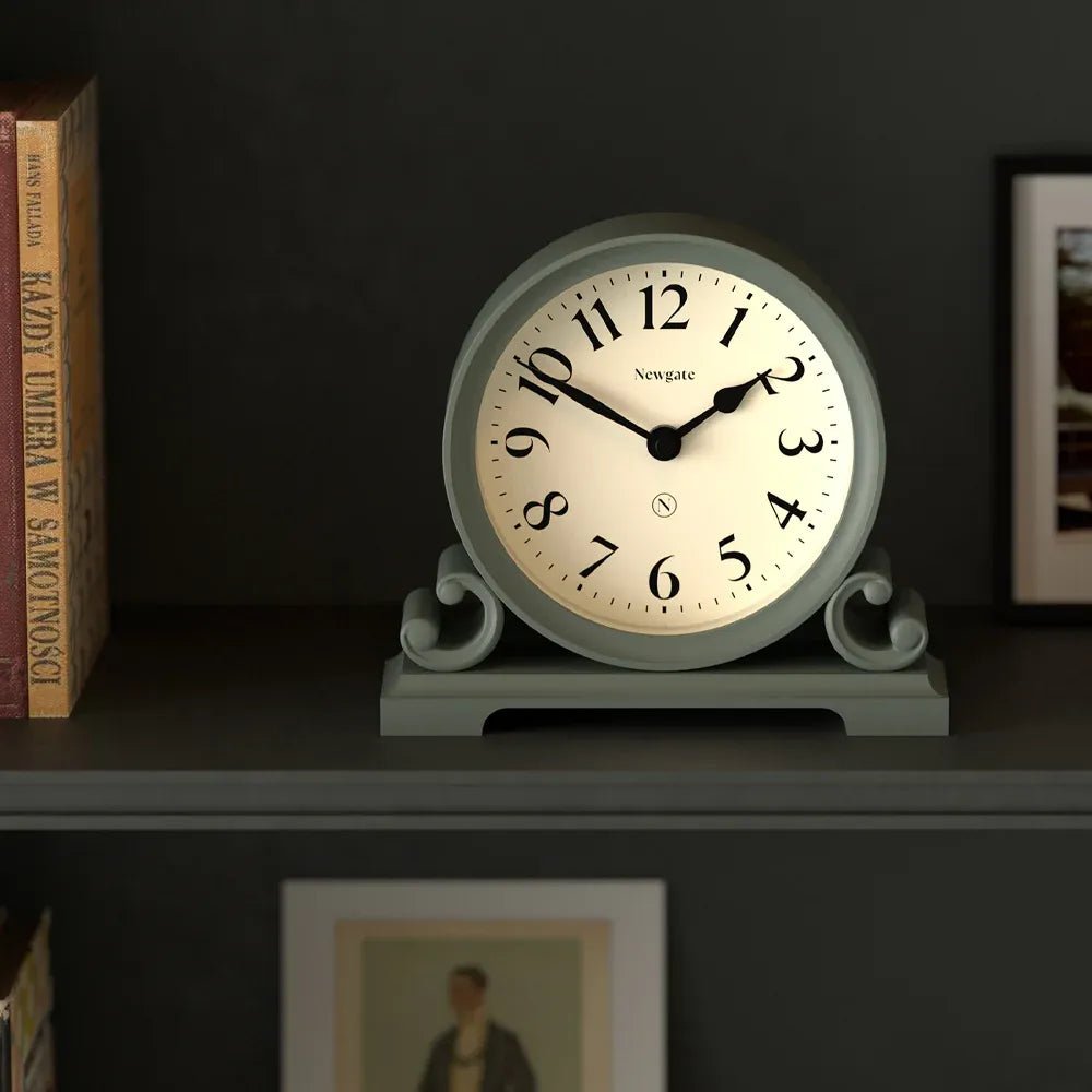 Newgate Divisadero Mantel Clock - Asparagus Green - Desk and Shelf Clock