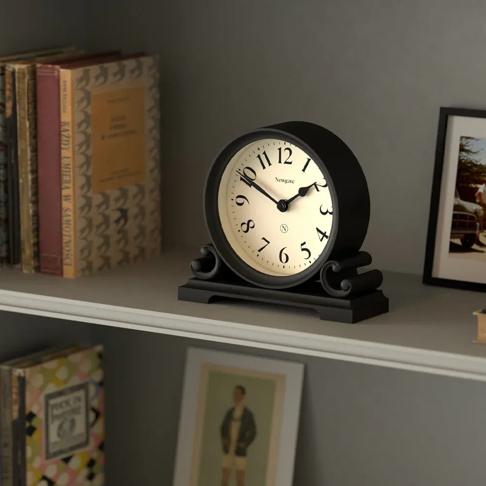 Newgate Divisadero Mantel Clock - Black - Desk and Shelf Clock