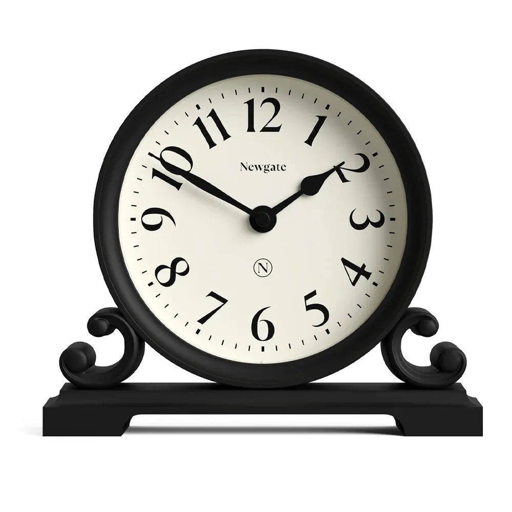 Newgate Divisadero Mantel Clock - Black - Desk and Shelf Clock