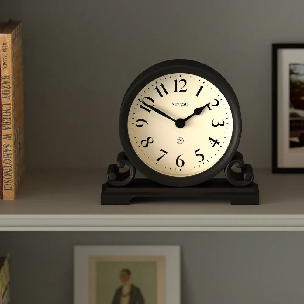 Newgate Divisadero Mantel Clock - Black - Desk and Shelf Clock