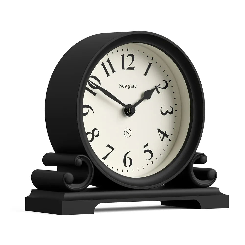 Newgate Divisadero Mantel Clock - Black - Desk and Shelf Clock