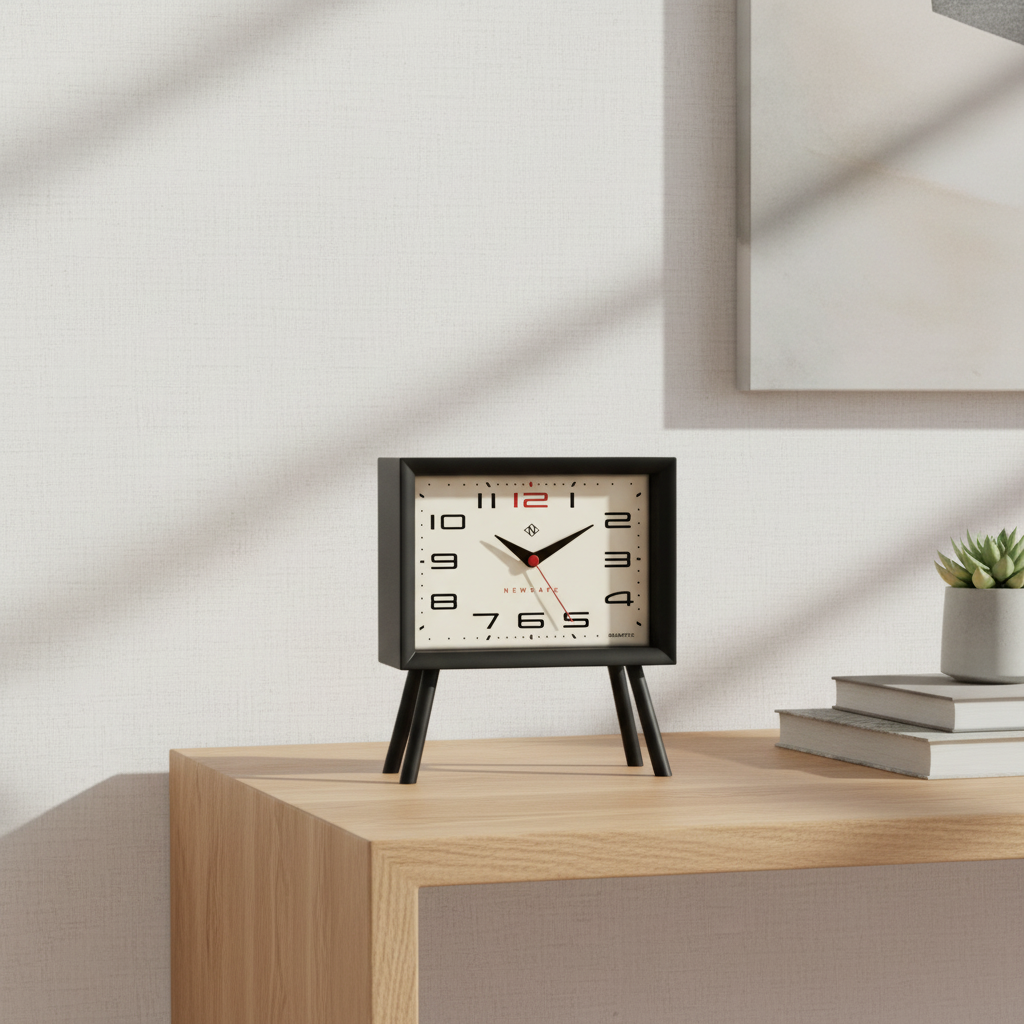 Newgate Henry Mantel Clock – Black / Cream