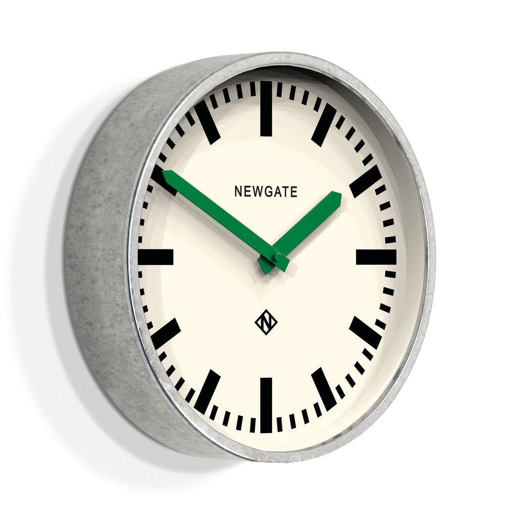 Newgate Luggage Wall Clock - Galvanised Green Hands - Wall Clocks