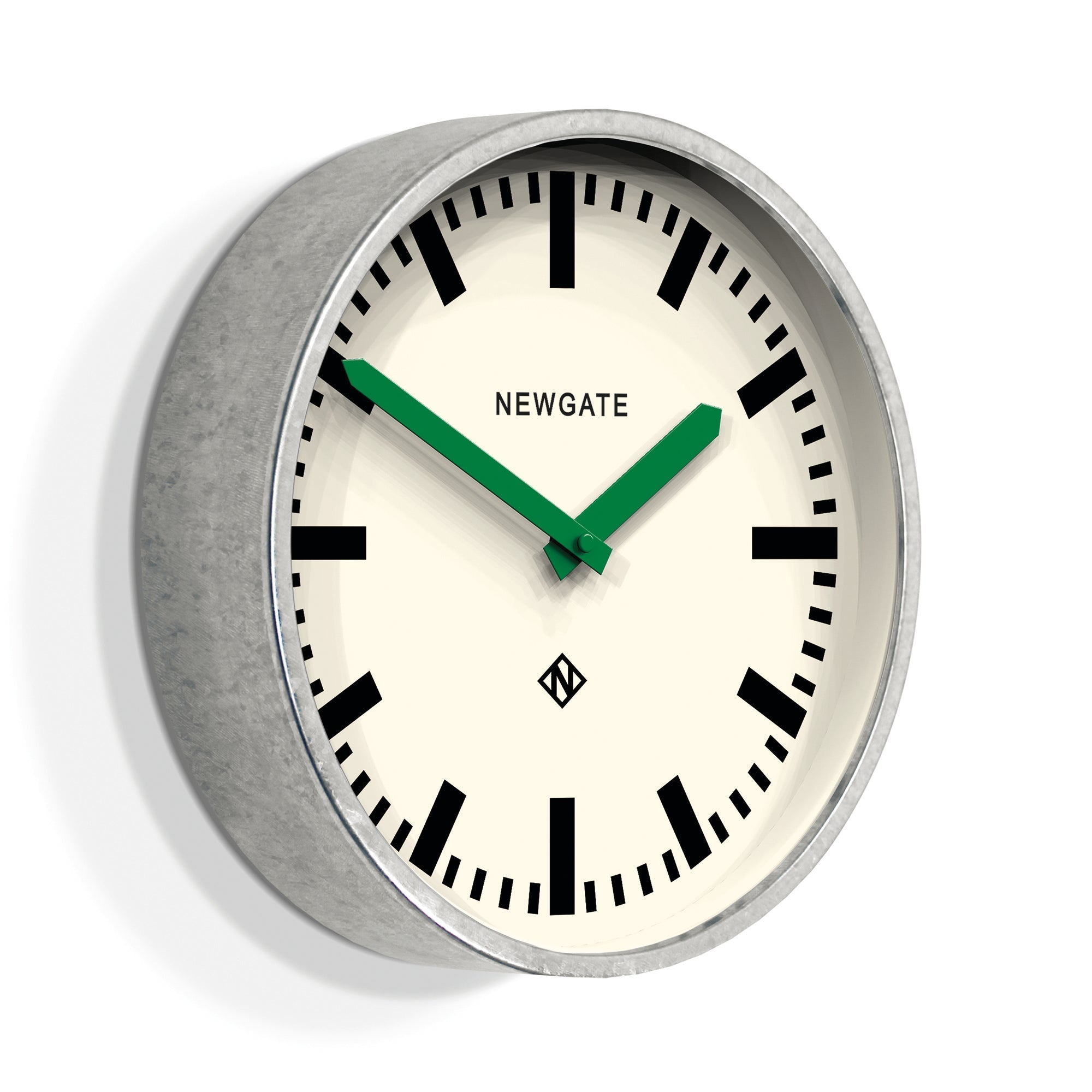 Newgate Luggage Wall Clock - Galvanised Green Hands - Wall Clocks