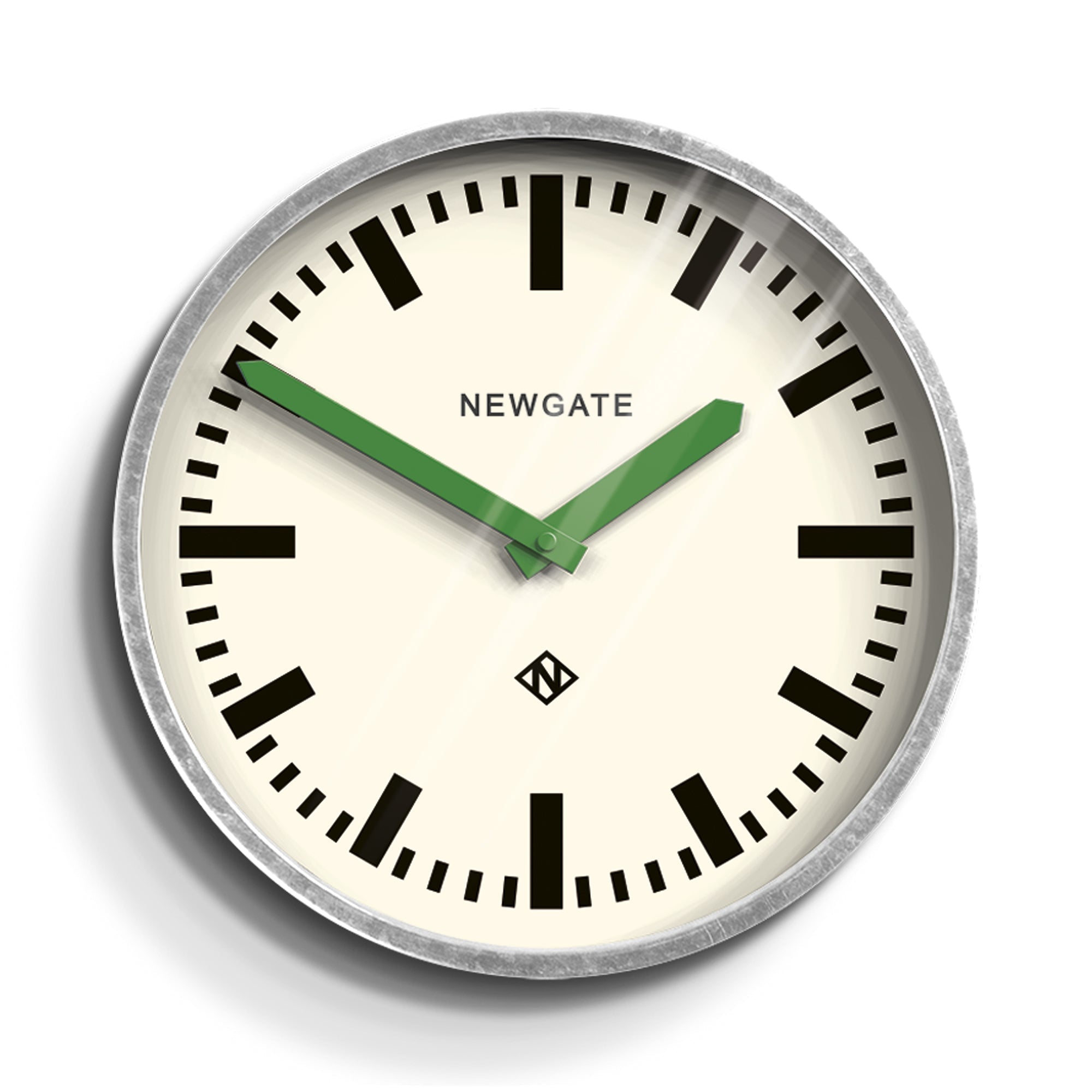 Newgate Luggage Wall Clock - Galvanised Green Hands - Wall Clocks