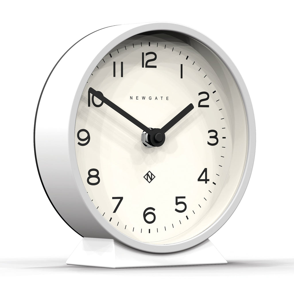 Newgate M Mantel Clock - Pebble White - Desk and Shelf Clock