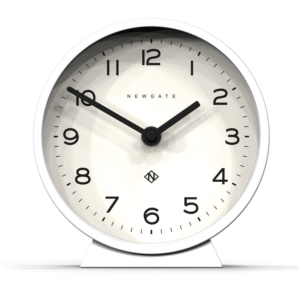 Newgate M Mantel Clock - Pebble White - Desk and Shelf Clock