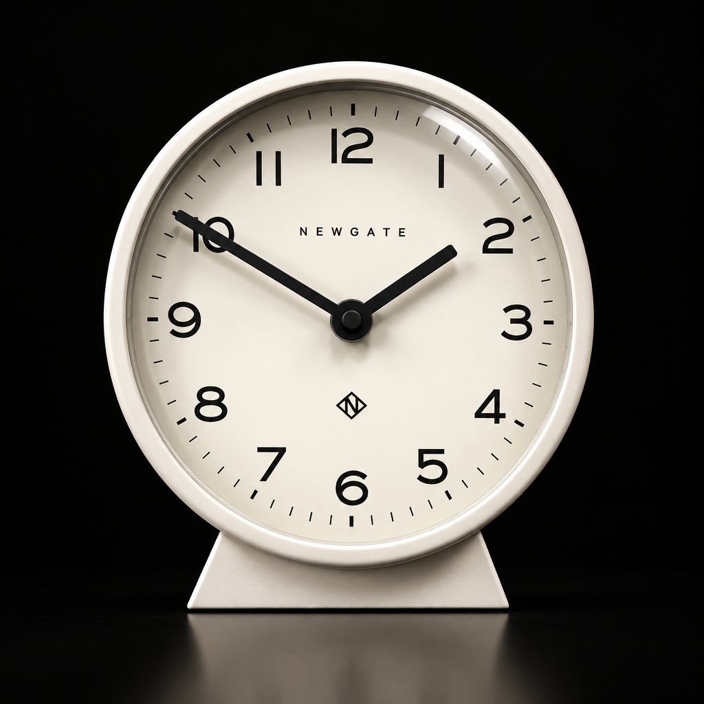 Newgate M Mantel Clock – Pebble White