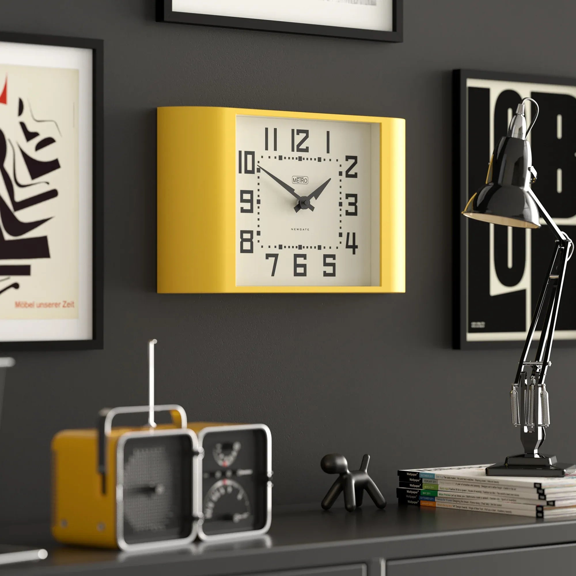 Newgate Metro Wall Clock - Yellow - Wall Clocks