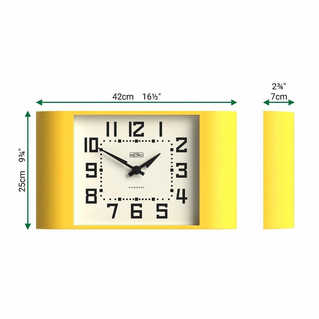 Newgate Metro Wall Clock - Yellow - Wall Clocks