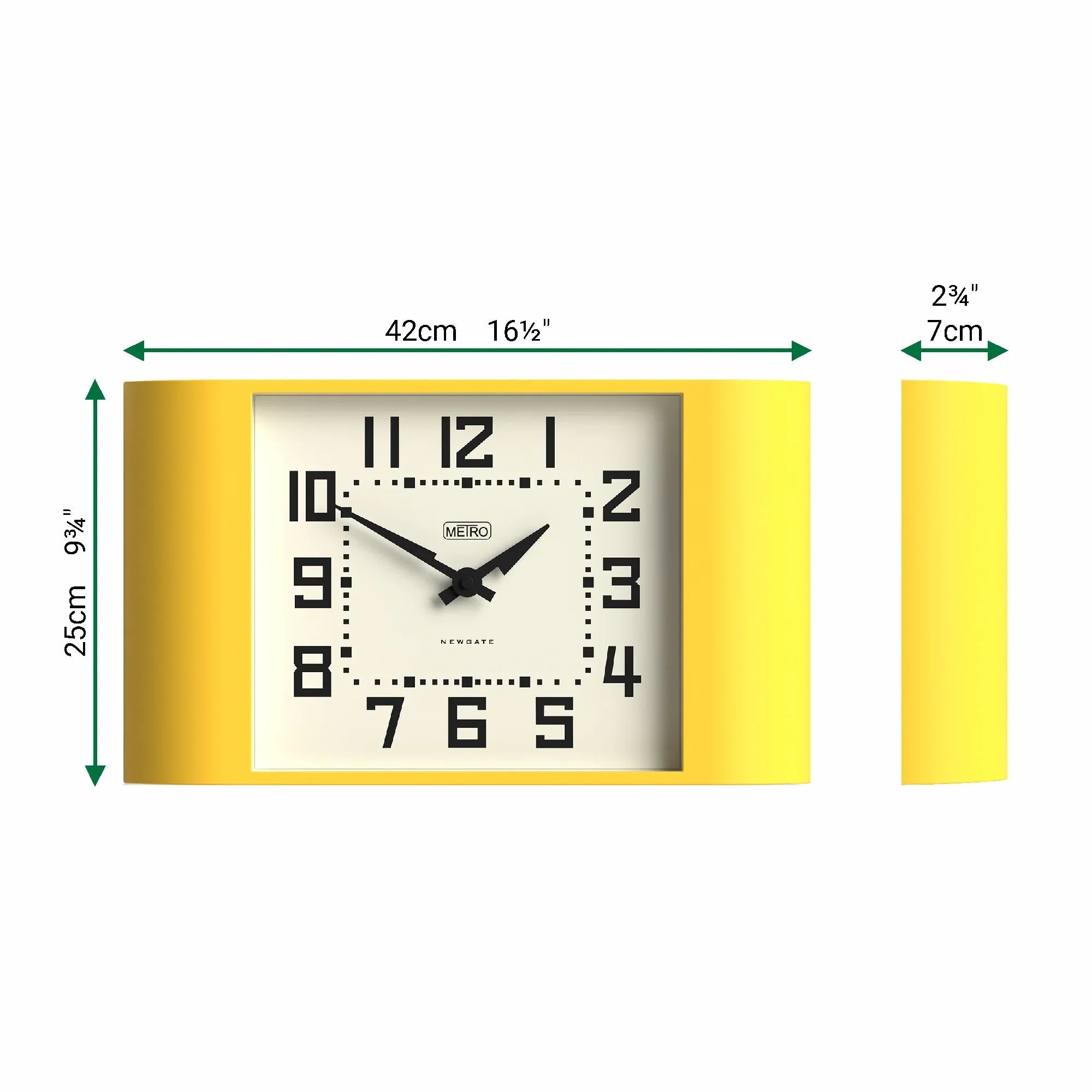 Newgate Metro Wall Clock - Yellow - Wall Clocks