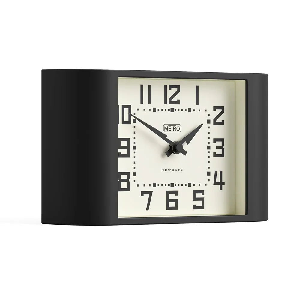Newgate Mini Metro Mantel Clock - Black - Desk and Shelf Clock