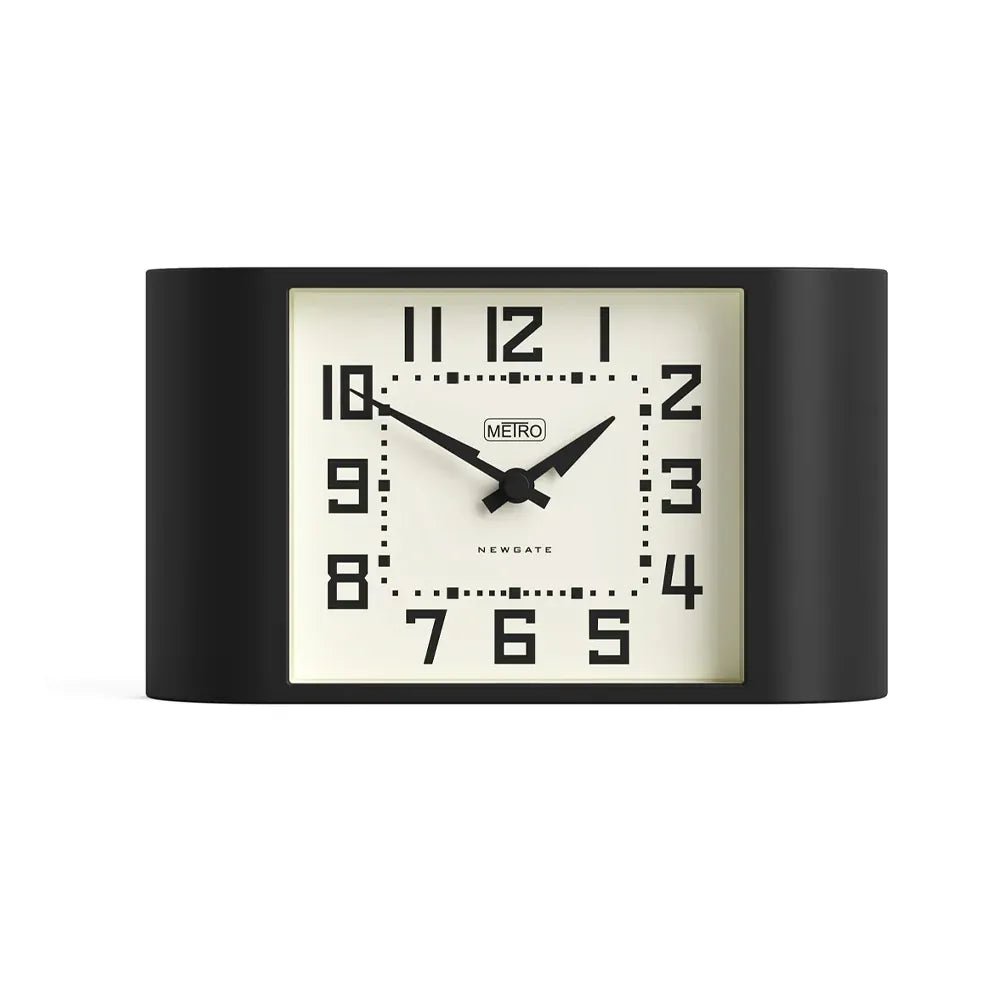 Newgate Mini Metro Mantel Clock - Black - Desk and Shelf Clock