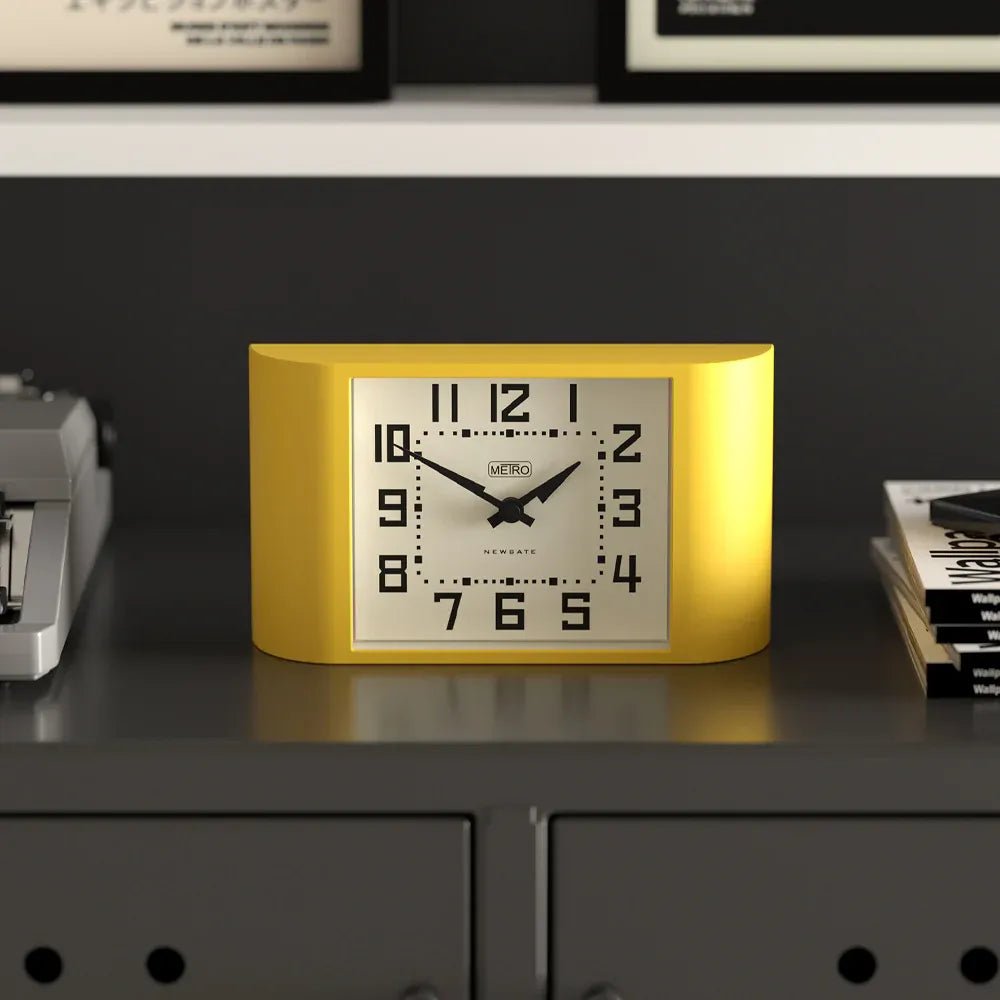 Newgate Mini Metro Mantel Clock - Yellow - Desk and Shelf Clock