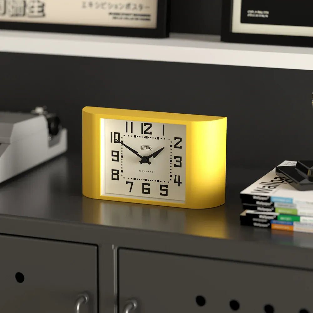 Newgate Mini Metro Mantel Clock - Yellow - Desk and Shelf Clock
