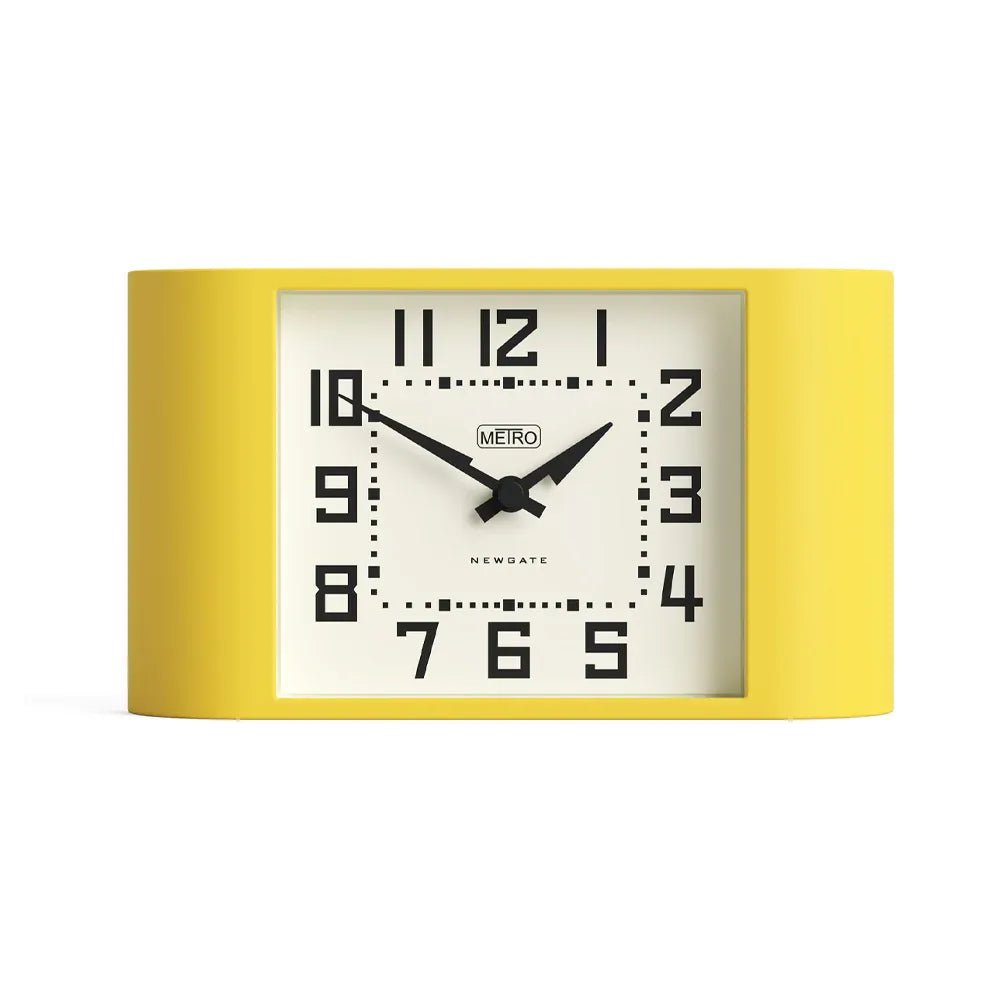 Newgate Mini Metro Mantel Clock - Yellow - Desk and Shelf Clock