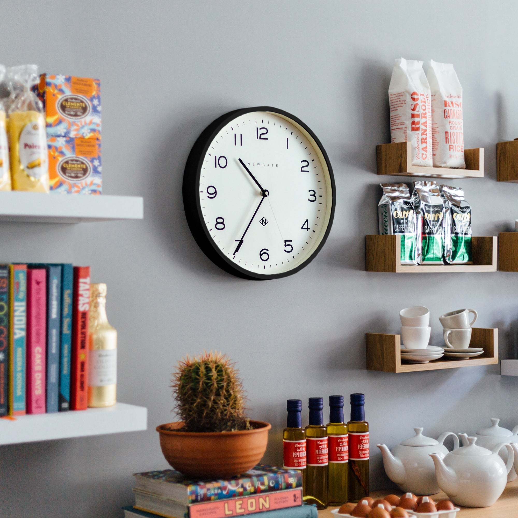 Newgate Number Three Echo Clock - Silicone Black - Wall Clocks