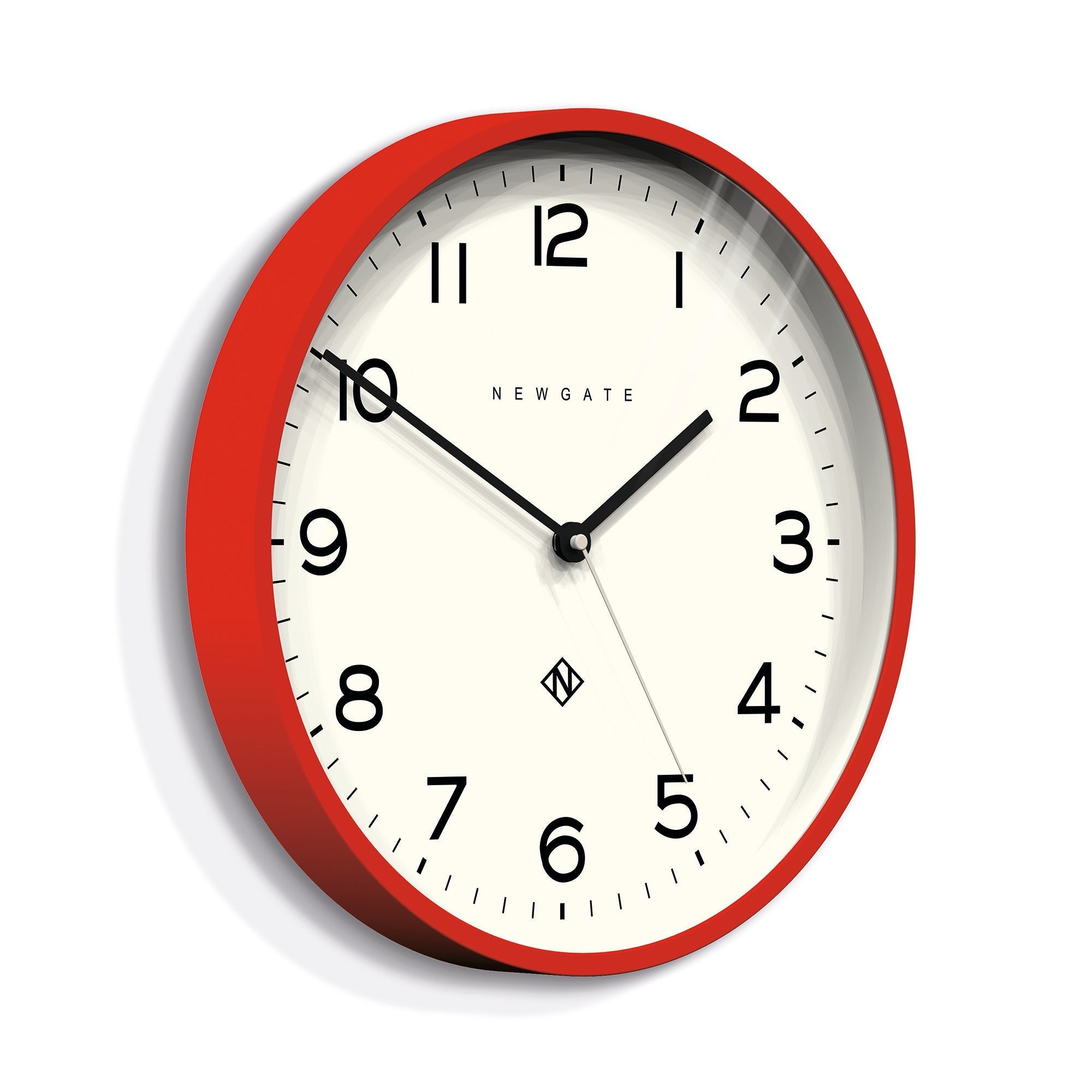 Newgate Number Three Echo Clock - Silicone Red - Wall Clocks