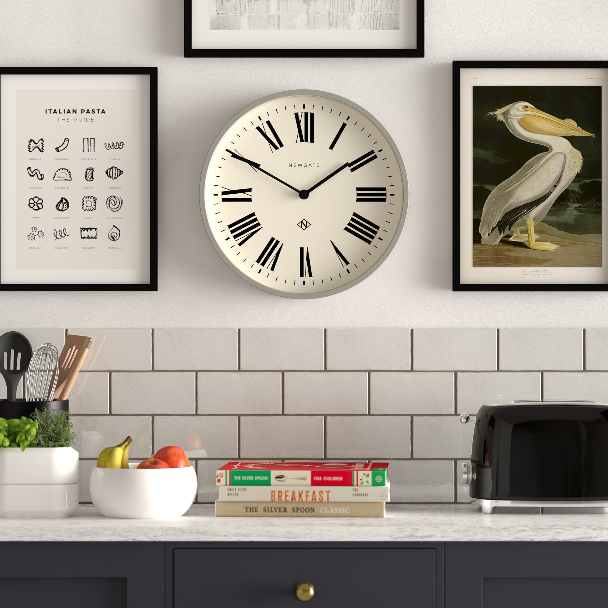 Newgate Number Three - Italian Grey - Wall Clocks