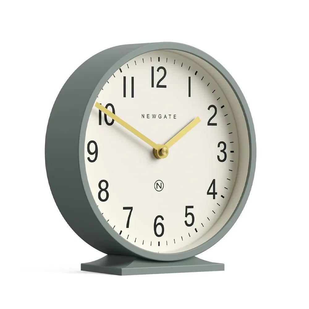 Newgate Q Mantel Clock - Asparagus Green - Desk and Shelf Clock