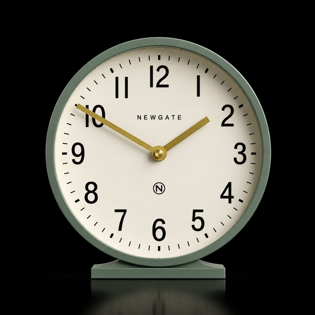 Newgate Q Mantel Clock – Asparagus Green