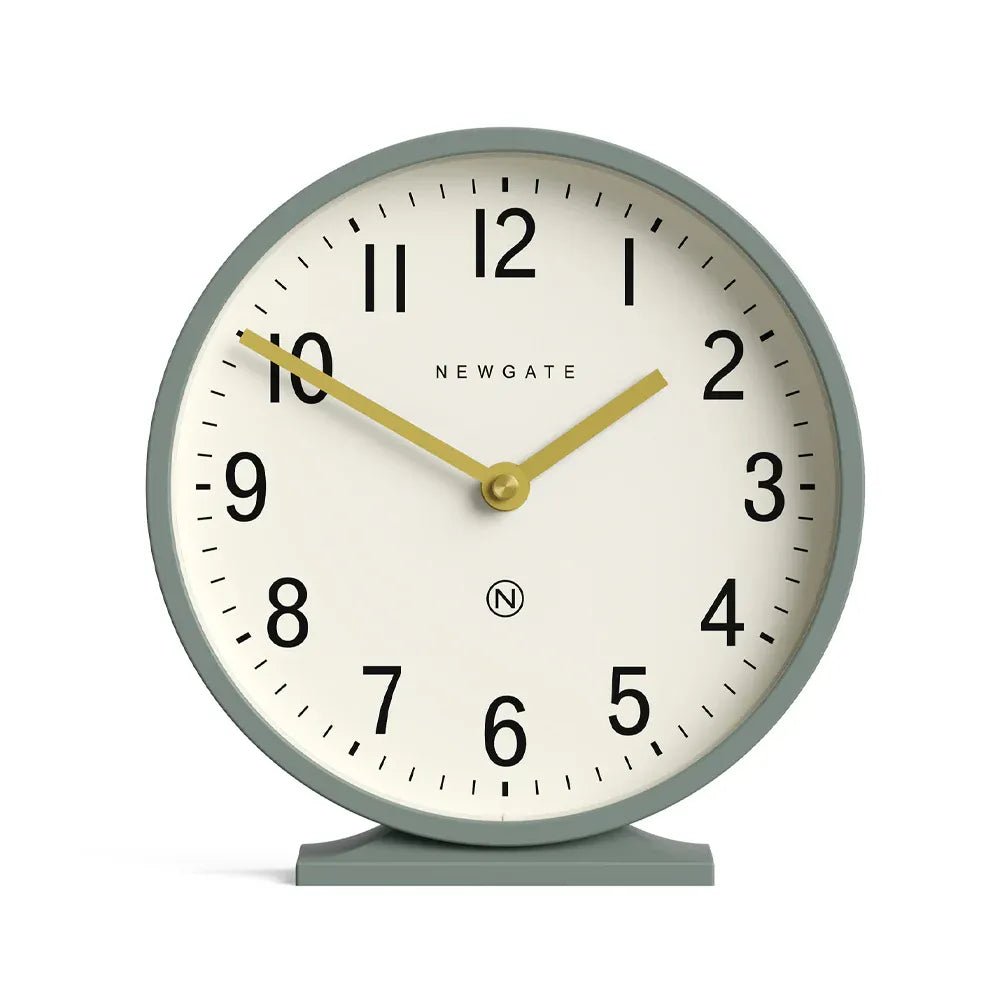 Newgate Q Mantel Clock - Asparagus Green - Desk and Shelf Clock