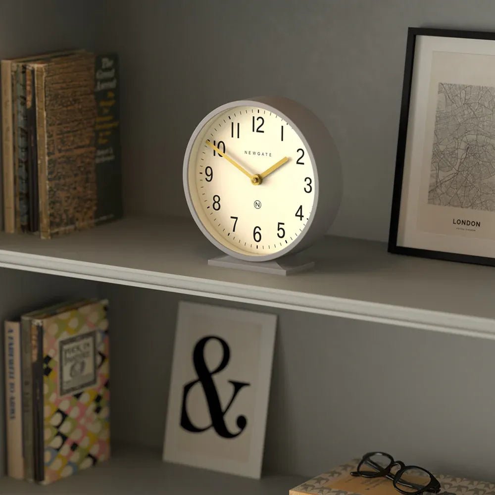 Newgate Q Mantel Clock - Clock - Grey - Desk and Shelf Clock
