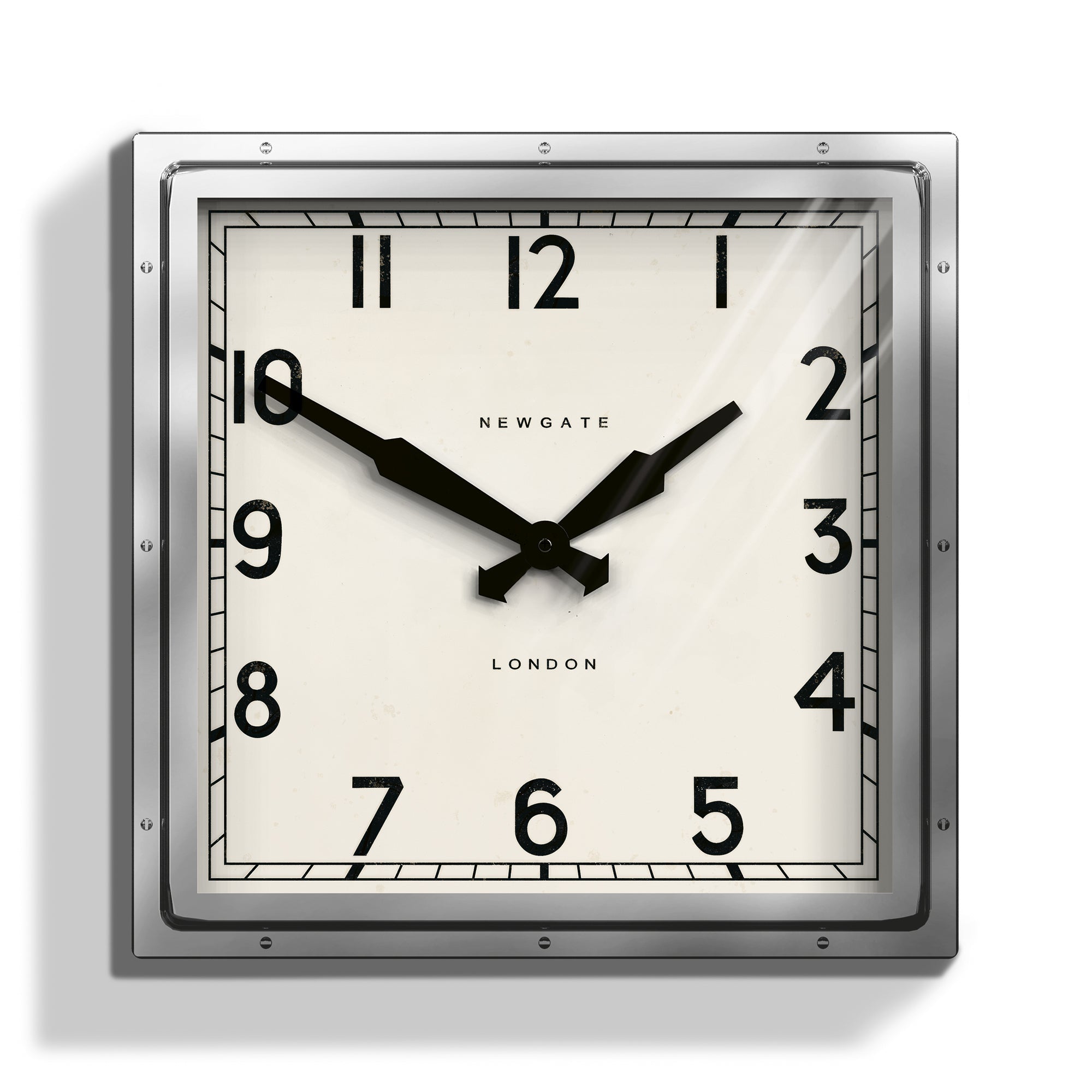 Newgate Quad Wall Clock - Chrome Finish - Wall Clocks