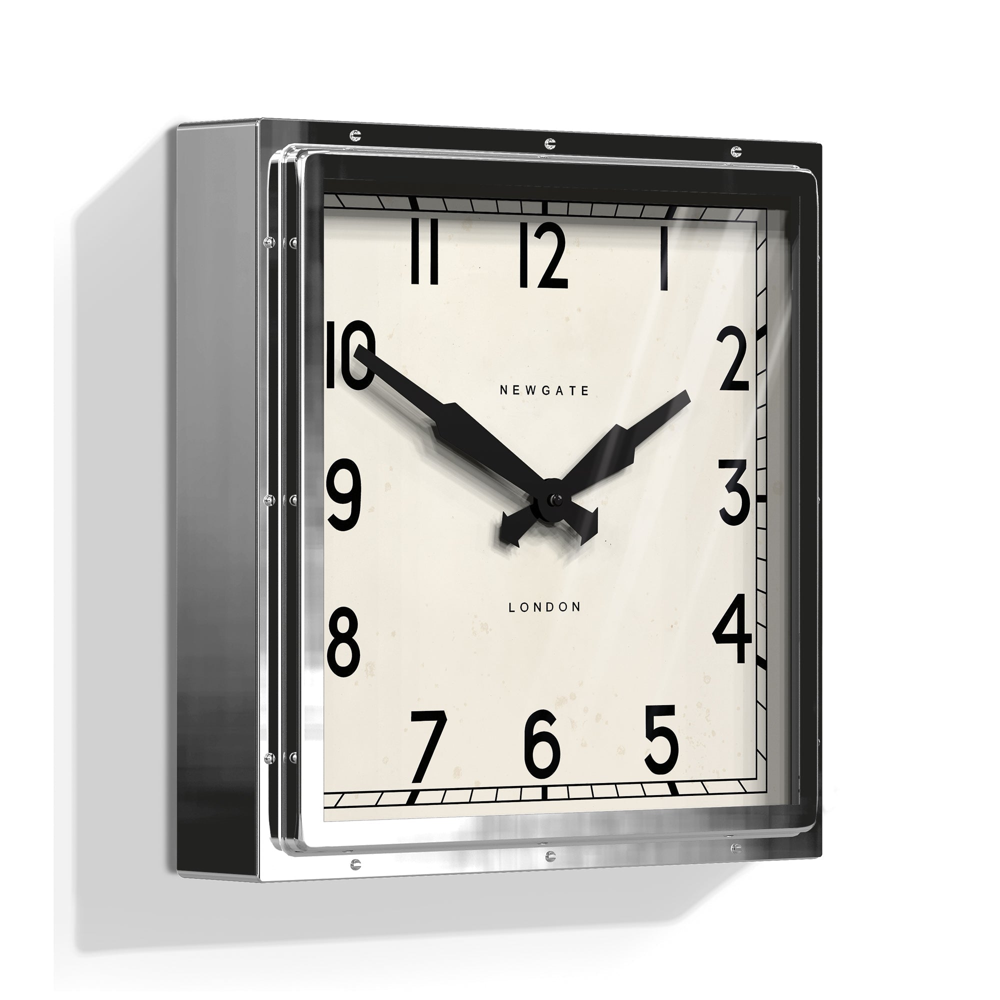 Newgate Quad Wall Clock - Chrome Finish - Wall Clocks
