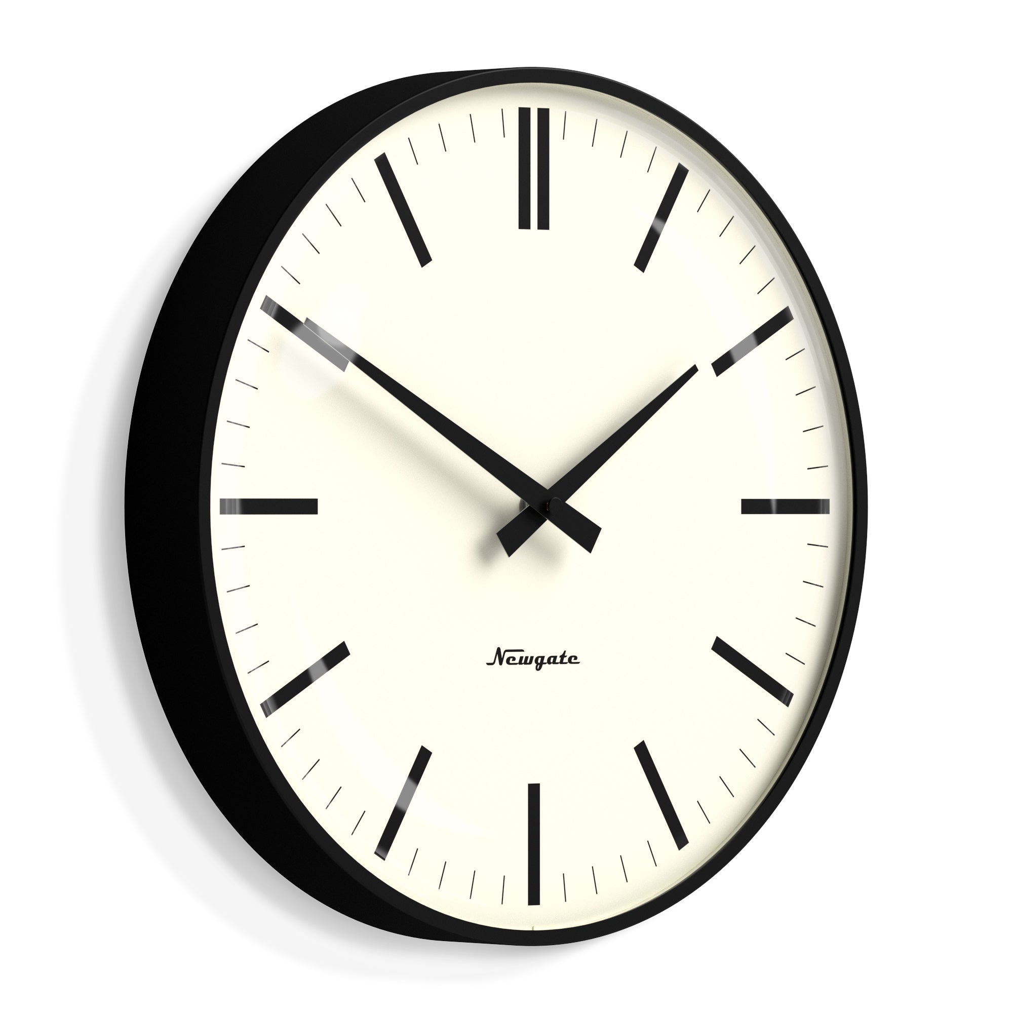 Newgate Radio City Wall Clock Bold Black Marker Dial - Matte Black - Wall Clocks