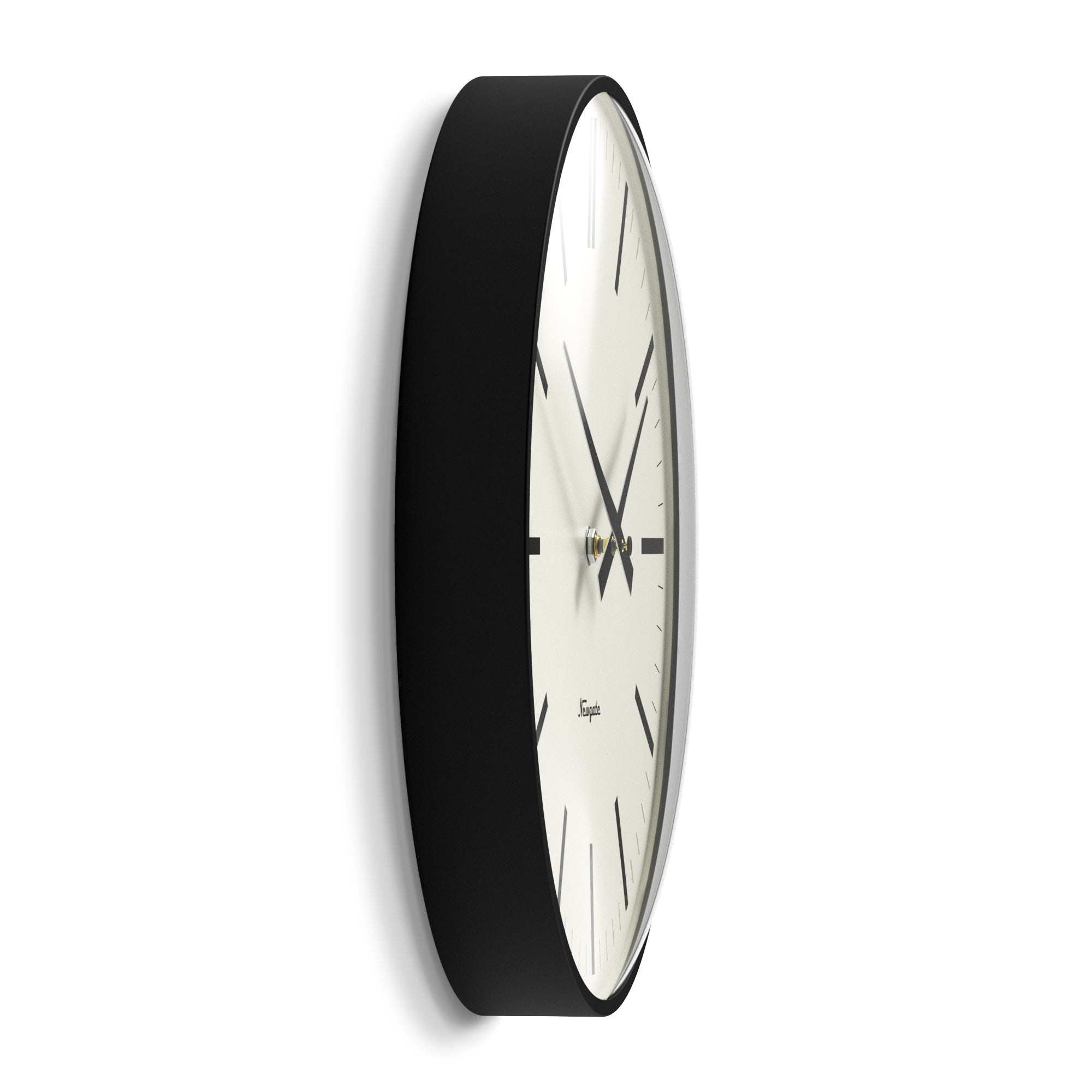 Newgate Radio City Wall Clock Bold Black Marker Dial - Matte Black - Wall Clocks
