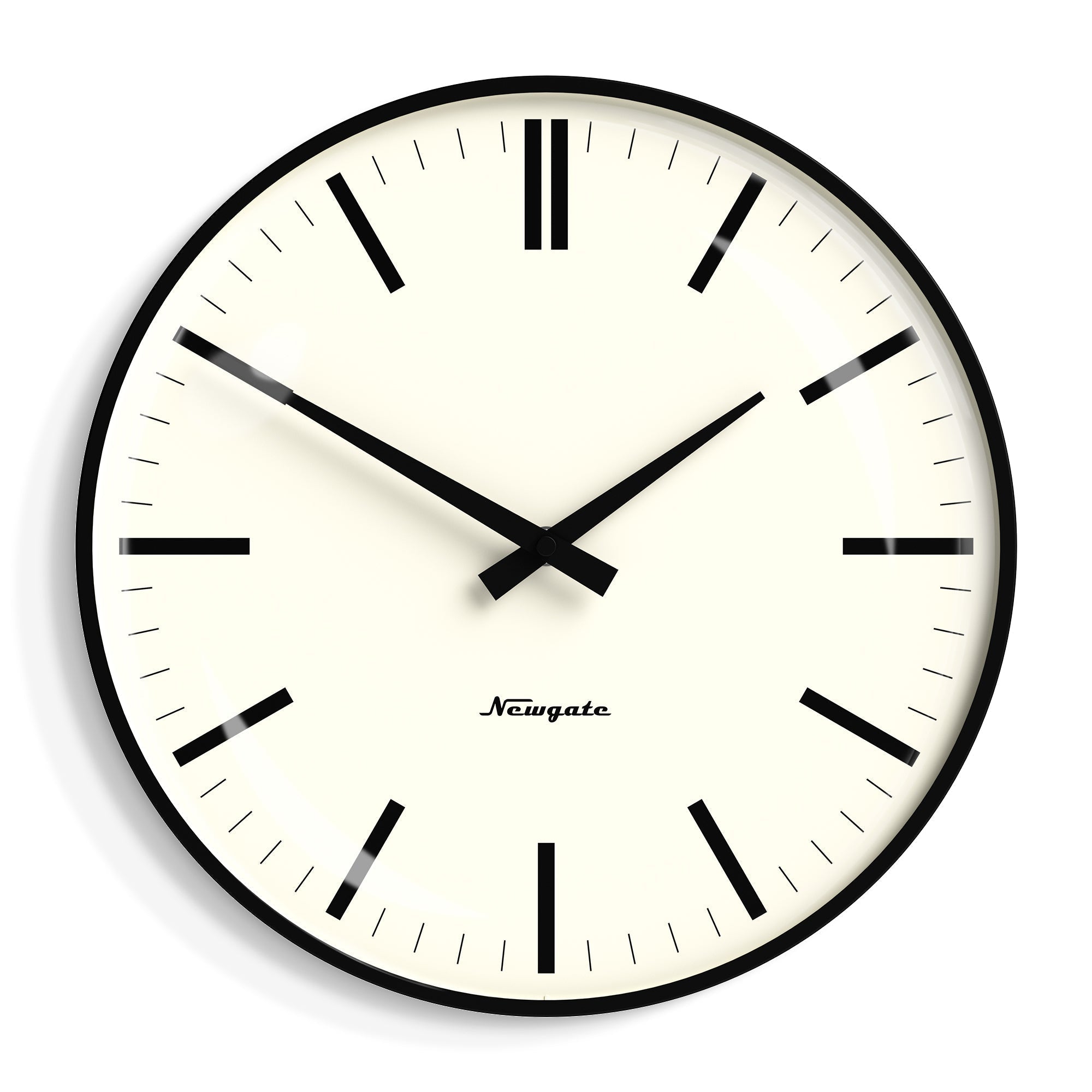Newgate Radio City Wall Clock Bold Black Marker Dial - Matte Black - Wall Clocks