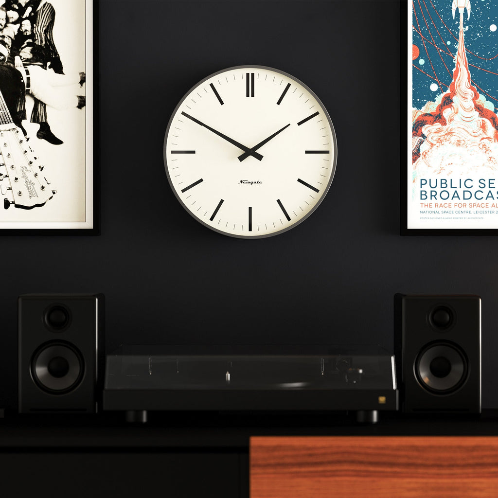 Newgate Radio City Wall Clock Bold Marker Dial - Matte Blizzard Grey - Wall Clocks