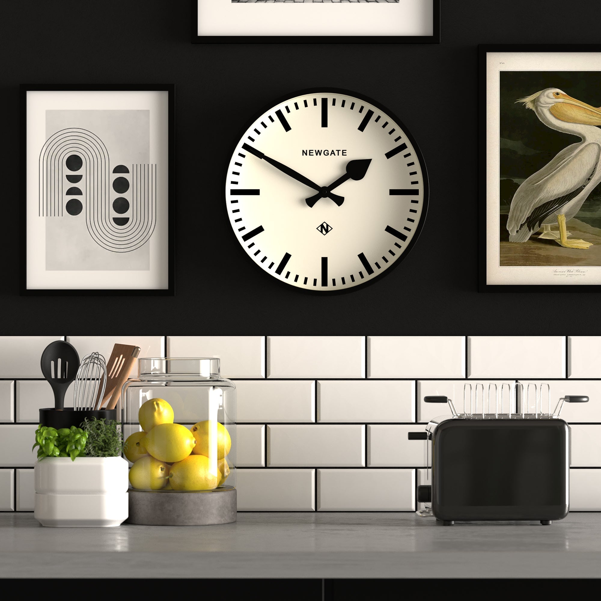 Newgate Railway Clock - Black - Wall Clocks