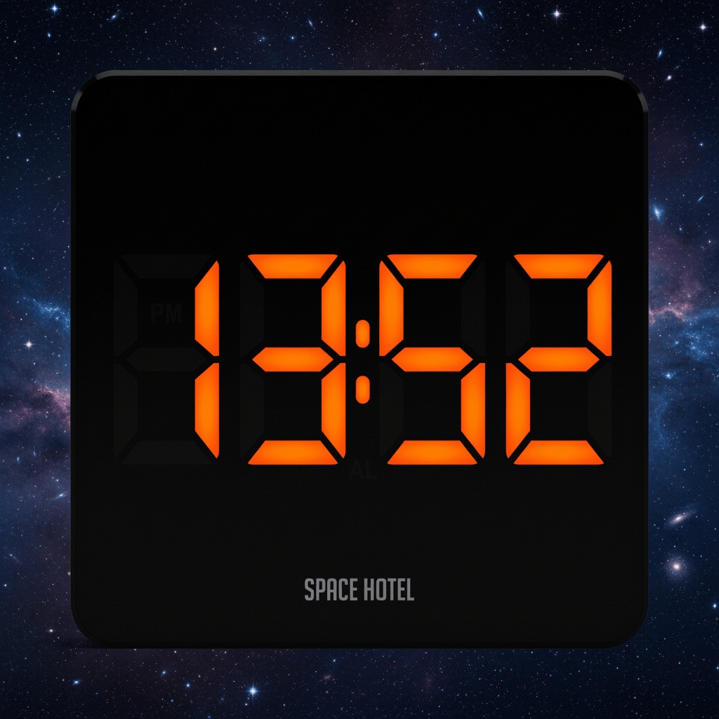 Newgate Space Hotel Orbatron Alarm Clock Black Case - Black Lens - Orange LED - Alarm Clocks