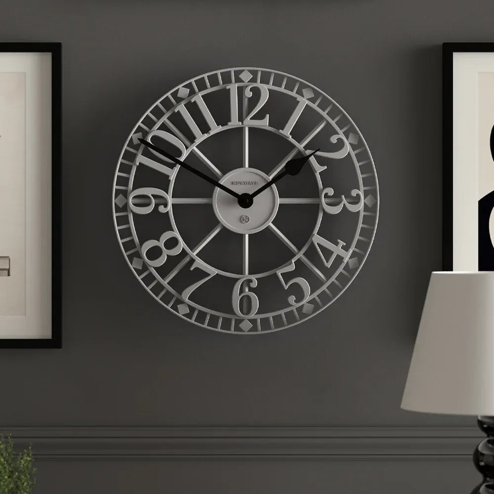 Newgate Warehouse Wall Clock - Clockwork Grey - Wall Clocks